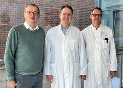 Kontinenz- und Beckenbodenzentrum im Revier: Dr. Claus Böing (li.), PD Dr. Markus Utech und Dr. Alexander Göll